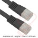 Cat5e Patch Cables Flat RJ45 UTP LSZH Flush Booted Black