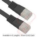 Cat5e Patch Cables Flat RJ45 UTP LSZH Flush Booted Black