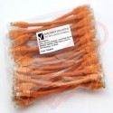 24 Pack of 20cm (8-inch) in Orange - Cat6 High Grade 250MHz 24AWG LSZH Patch Cables for 2U Patching