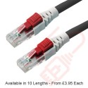 Lockable Cat6 Patch Cables RJ45 UTP LSZH Black