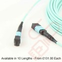 Aqua - MTP-MTP Type A (KeyUp KeyDown) MPO OM4 24 Core Fibre Trunk Cassette Cable