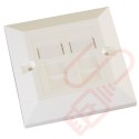 Excel Cat6 Single Faceplate with 2x RJ45 White Module 