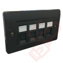 Excel Cat6 Grey Office Double Faceplate with 4x RJ45 Modules