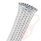 50 Metre White - Halogen Free Braid Sleeving 8-17mm (25mm Flat)