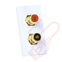 2x RCA Moduler Coupler, Red & Black