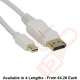 Mini Display Port Male to Display Port Male White