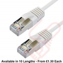 Cat6a Slim U/FTP Small Diameter Snagless Booted Patch Cables White