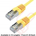 Cat6a Slim U/FTP Small Diameter Snagless Booted Patch Cables Yellow