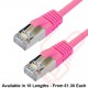 Cat6a Slim U/FTP Small Diameter Snagless Booted Patch Cables Pink