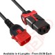 C14 Locking to C13 Locking Power Cable Black