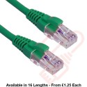 Excel Cat5e Patch Cables RJ45 UTP LSZH Snagless Booted Green
