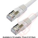 Cat6a Patch Cables RJ45 S/FTP (10G) Premium LSZH Snagless Booted White