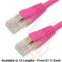 Cat6 Patch Cables RJ45 UTP Premium LSZH Snagless Booted Pink