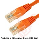 Cat6 Patch Cables RJ45 UTP High Grade PVC Flush Booted Orange