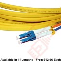 OS2 LC to LC Flat Twin Ruggedised Fibre Cable Yellow