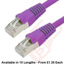 Cat6a Patch Cables RJ45 S/FTP (10G) Premium LSZH Bubble Booted Purple