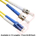 OS2 LC to ST Fibre Patch Cables Singlemode Yellow