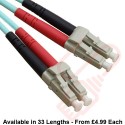 OM3 LC to LC Fibre Patch Cables Multimode Duplex Aqua Blue