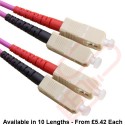 OM4 SC to SC Fibre Patch Cables Multimode Duplex Heather Violet