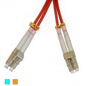 LC - LC Multimode 50/125 Duplex in Aqua and Orange