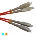 SC- SC Multimode 50/125 Duplex in Aqua and Orange