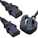 UK Mains Plug to  2x IEC C13 (13 Amp Splitter Power Cables)