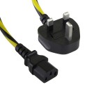 UK Mains Plug to IEC C13 Connector (Caution Cables)