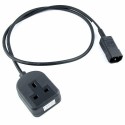 1 Way UK Socket Extension Cables to C13 & C14 IEC Connectors